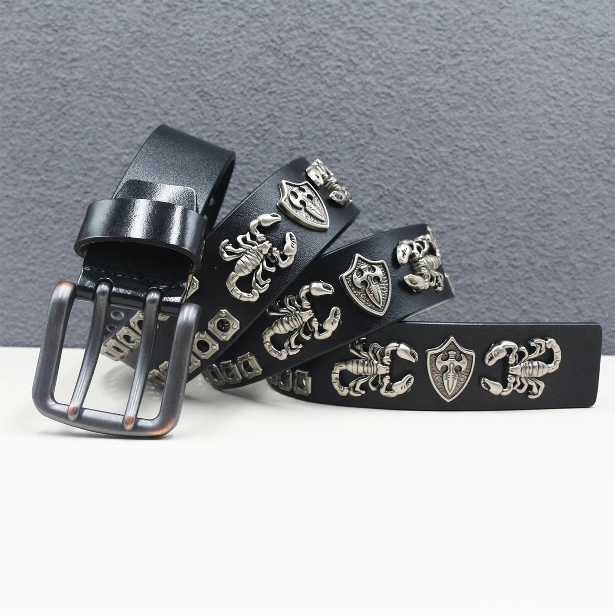 Punk Studded Leather Belt