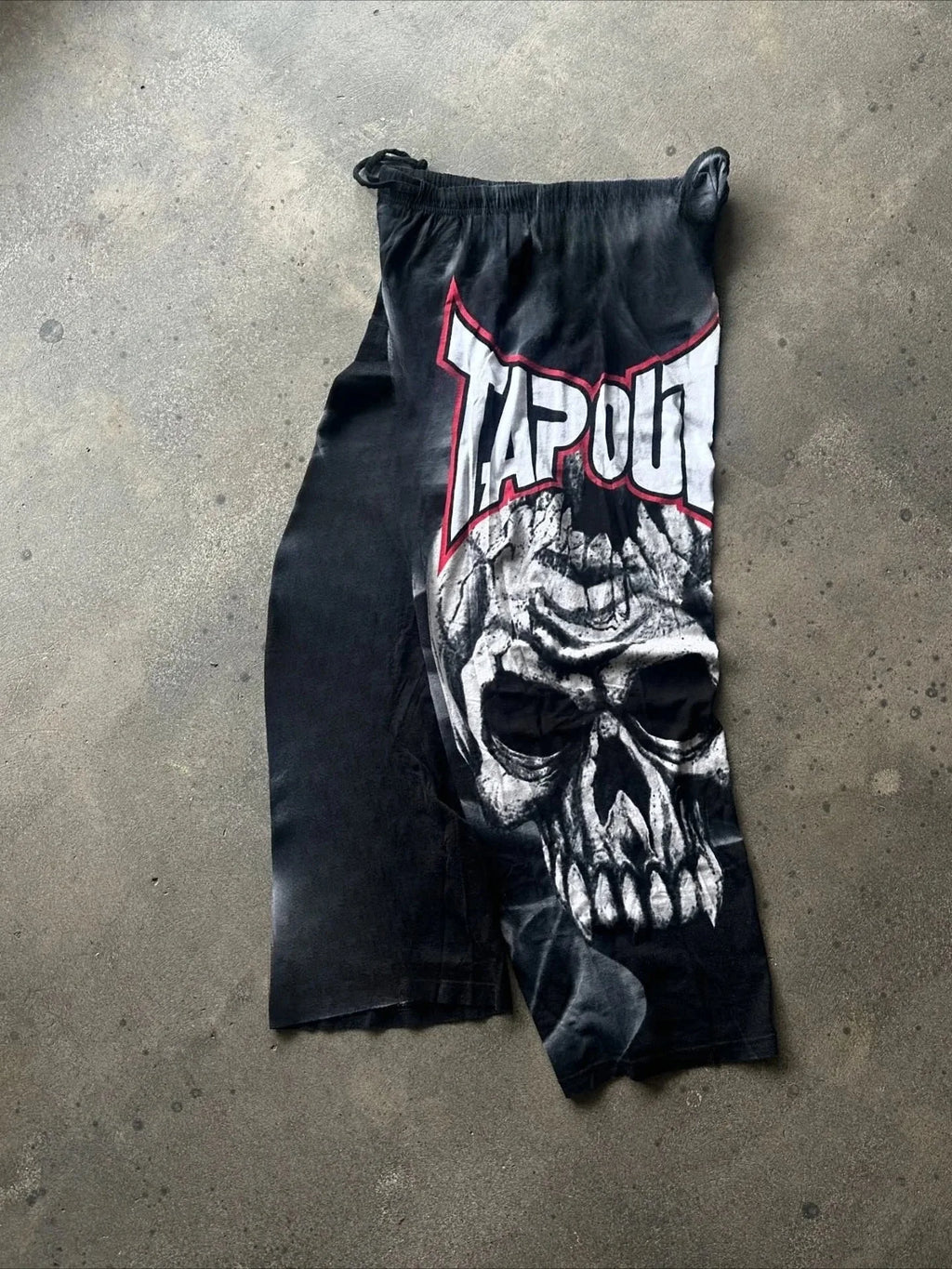 Graphic Wide-Leg Pants with Elastic Waist
