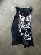 Graphic Wide-Leg Pants with Elastic Waist