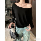 Women's One-Shoulder Long-Sleeve Top