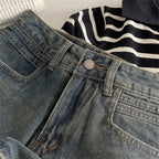 Women's Blue Denim A-Line Mini Skirt