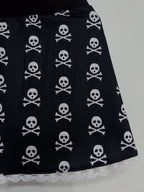 Women's Skull Print Mini Skirt with Lace Trim