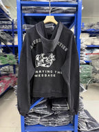 Men's Black Graphic Zip Hoodie