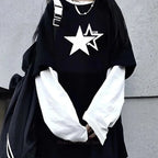 Women's Star Graphic Layered-Look Long-Sleeve T-Shirt