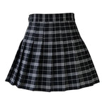 Grunge Plaid Pleated Mini Skirt