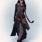 Women's Asymmetrical Patchwork Plaid Skirt