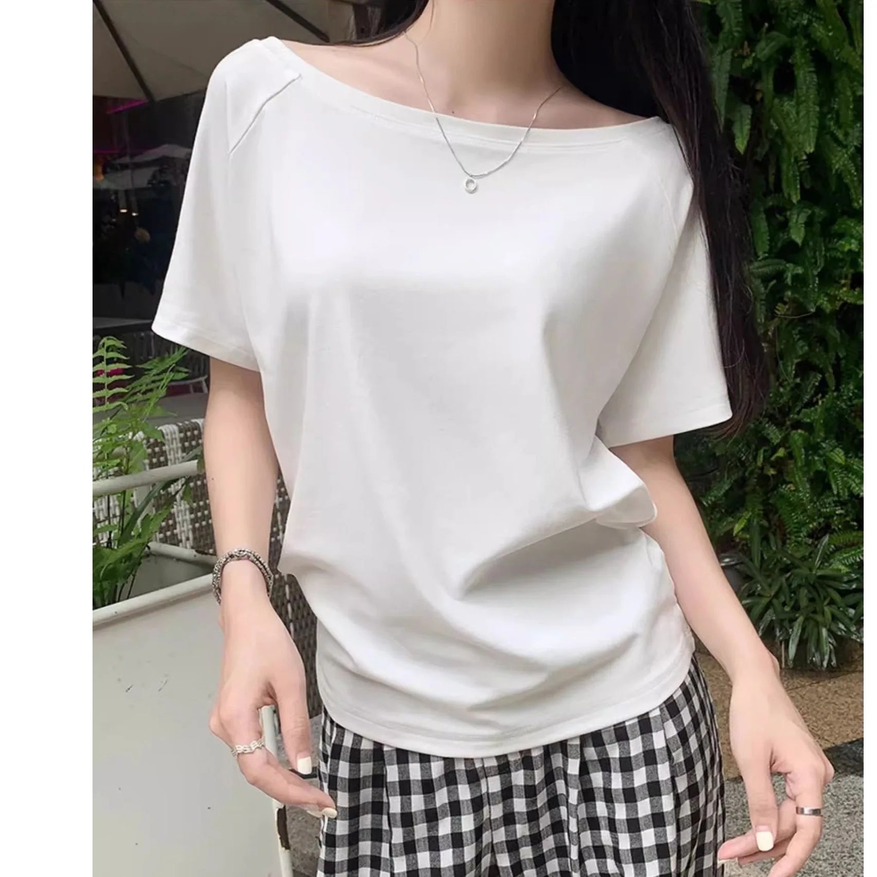Women's One-Shoulder Long-Sleeve Top