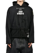Washed Distressed Two-Piece Hoodie Pullover