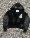 Women's Black Tribal Print Zip-Up Hoodie