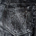 Black Spider-Embroidered Baggy Jeans