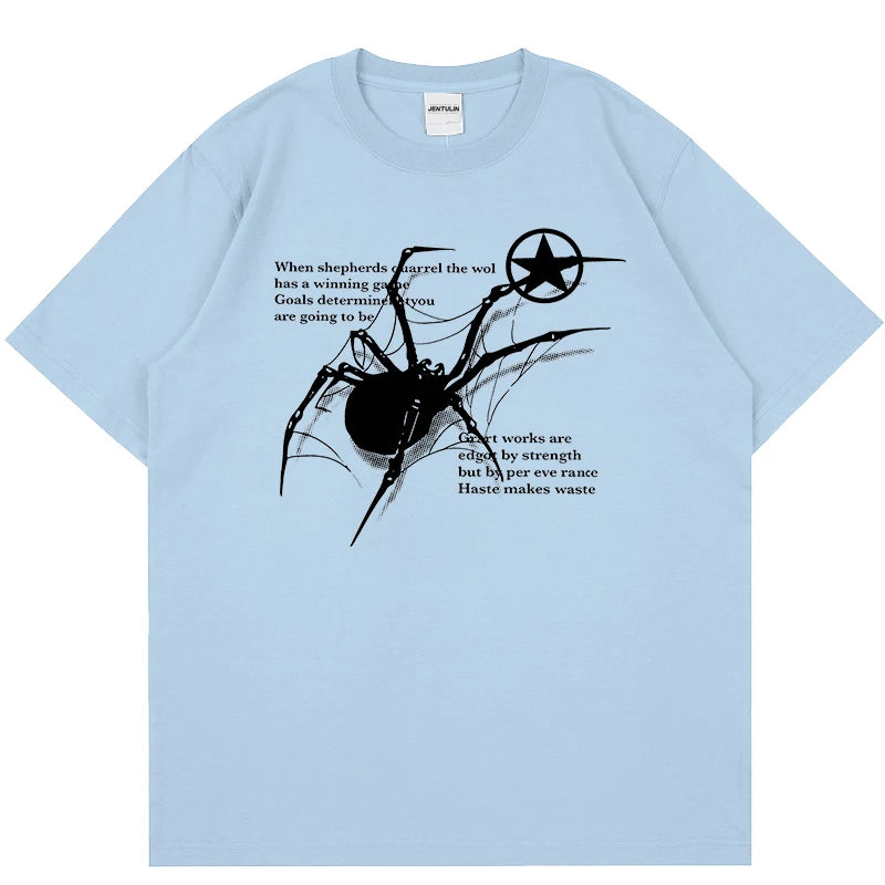 Spider Graphic Oversized Cotton T-Shirt