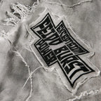 Men's Grey Distressed Hooded Jacket