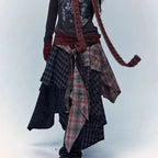 Women's Asymmetrical Patchwork Plaid Skirt