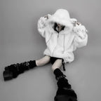 Women's Hooded Winter Jacket with Fluffy Trim
