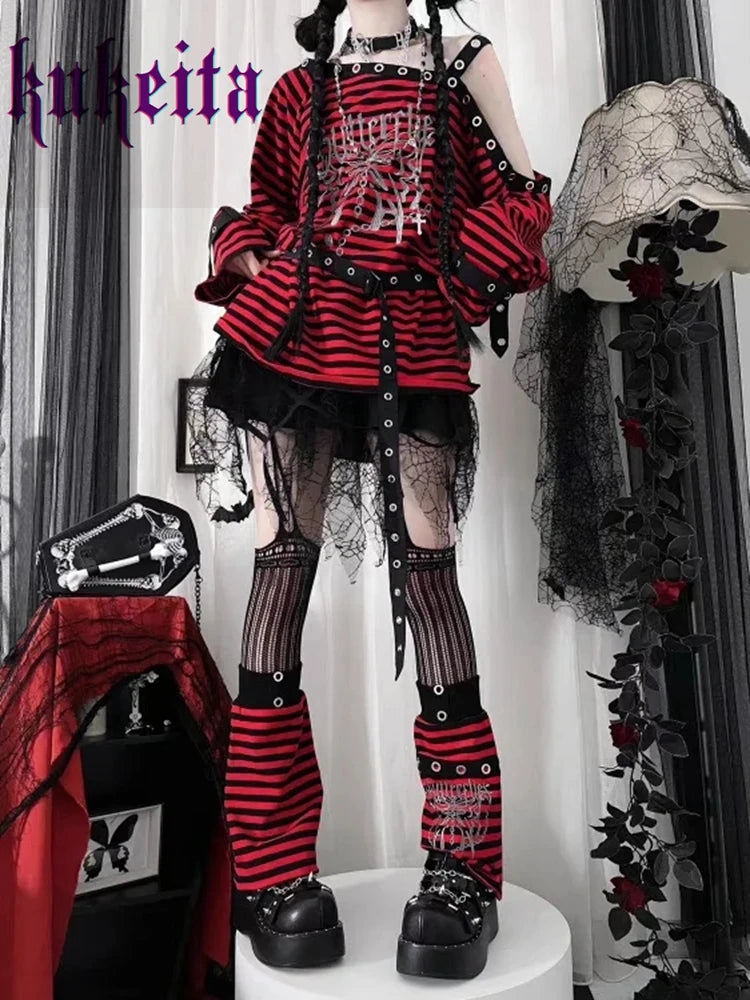 Striped Gothic Graphic Top