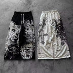 Unisex Skull Print Drawstring Jogger Pants