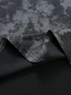 Unisex Black Distressed Pearl-Studded Cropped Sleeveless Top