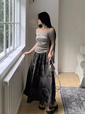 Women's High-Waisted A-Line Camouflage Skirt