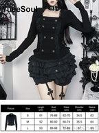 Women's Black Lace-Panel Long-Sleeve Top