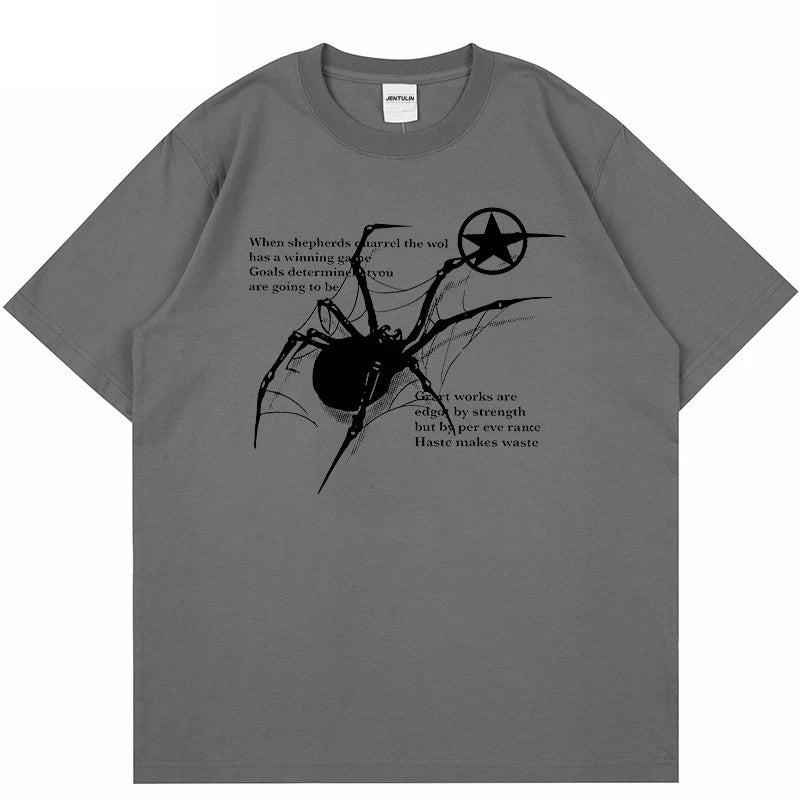 Spider Graphic Oversized Cotton T-Shirt