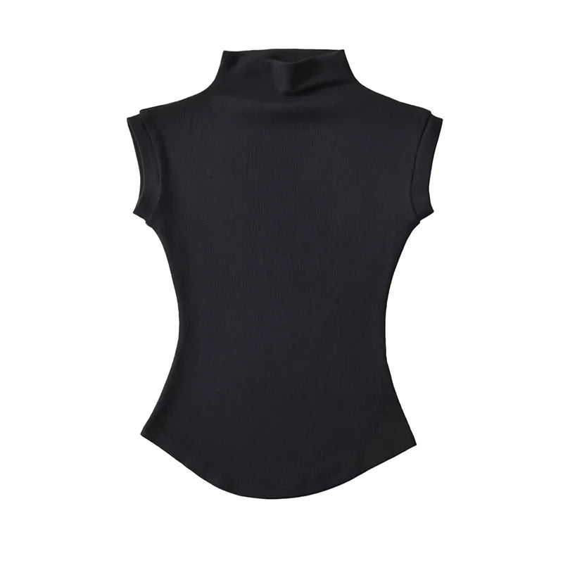 Women's Sleeveless Turtleneck Top - Slim Fit