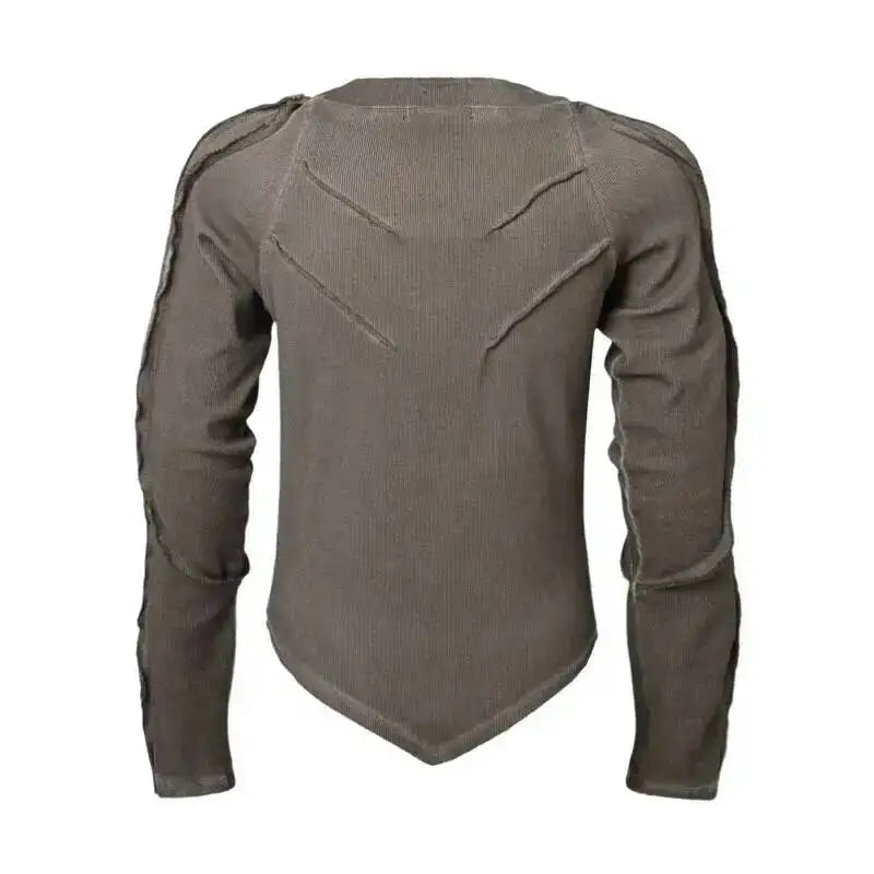 Grunge Distressed Long-Sleeve T-Shirt