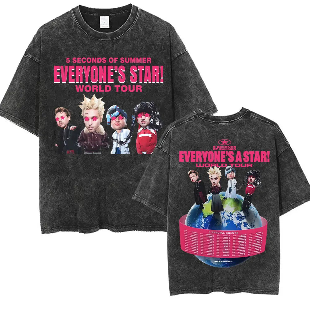5 Seconds of Summer Everyone's a Star Graphic Vintage-Wash T-Shirt