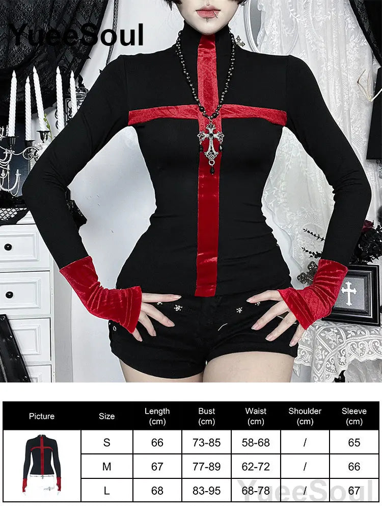 Women's Black Lace Long-Sleeve Top