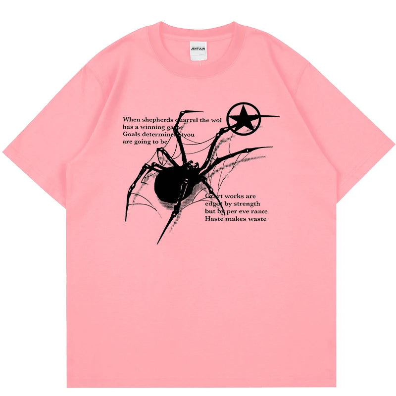 Spider Graphic Oversized Cotton T-Shirt
