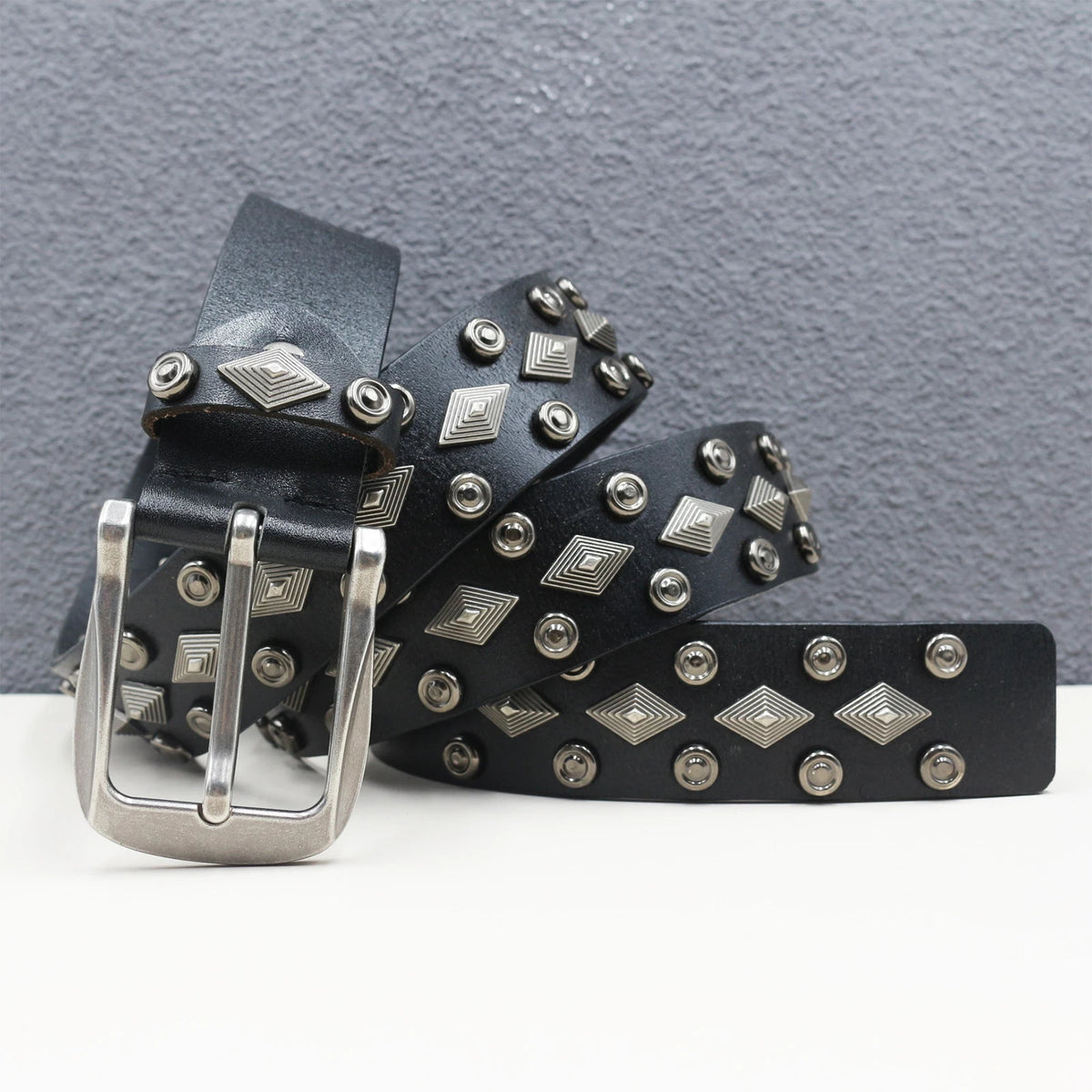 Punk Studded Leather Belt
