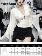 Women's Black Lace-Panel Long-Sleeve Top
