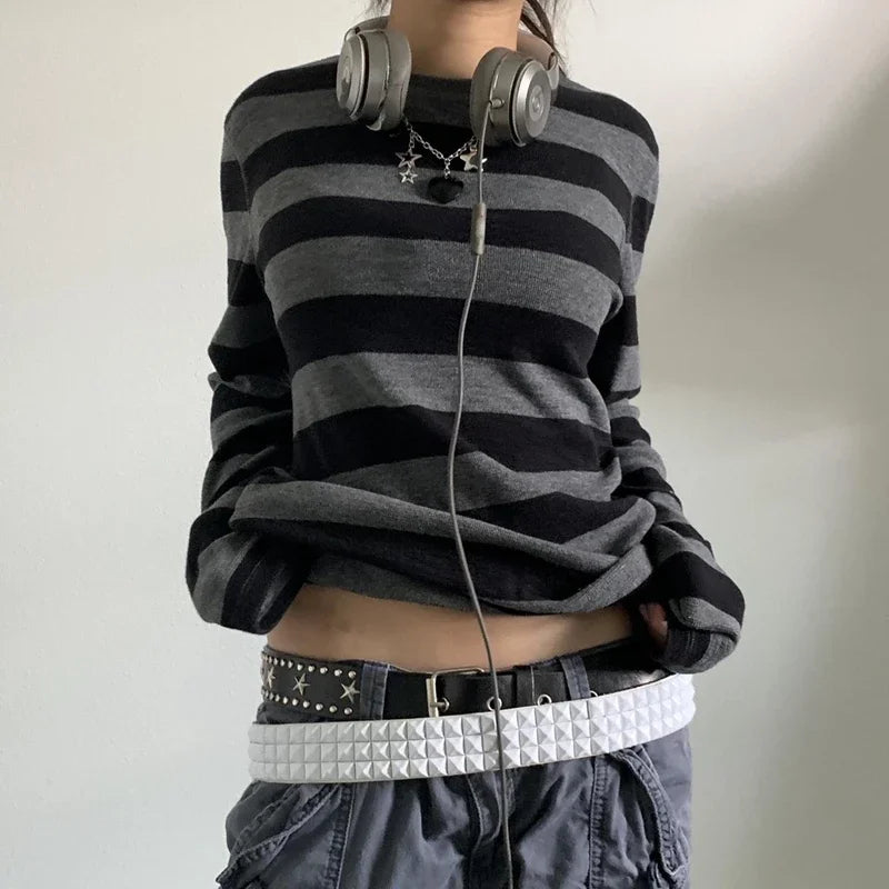 Women's Striped Long-Sleeve T-Shirt