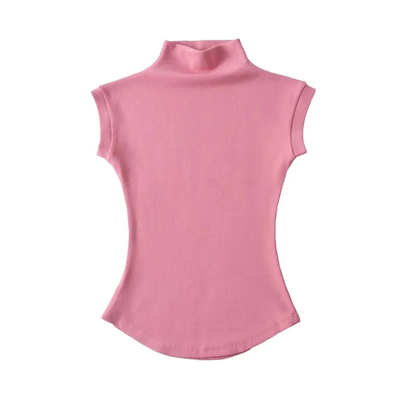 Women's Sleeveless Turtleneck Top - Slim Fit