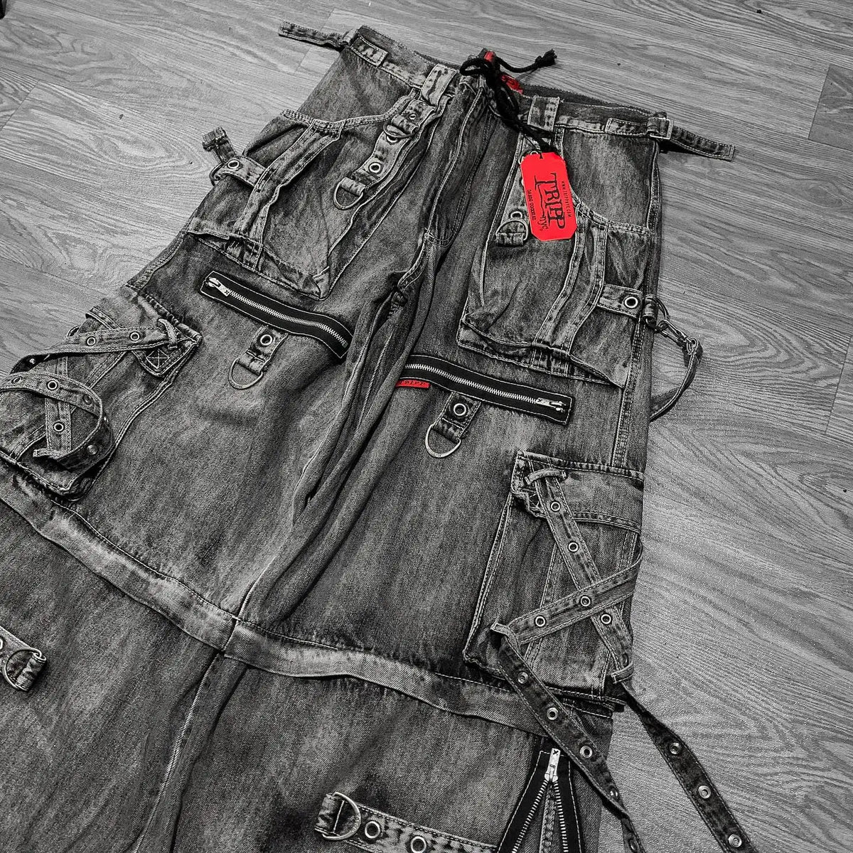 Vintage Washed Multi-Pocket Baggy Jeans