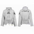 Washed Distressed Two-Piece Hoodie Pullover