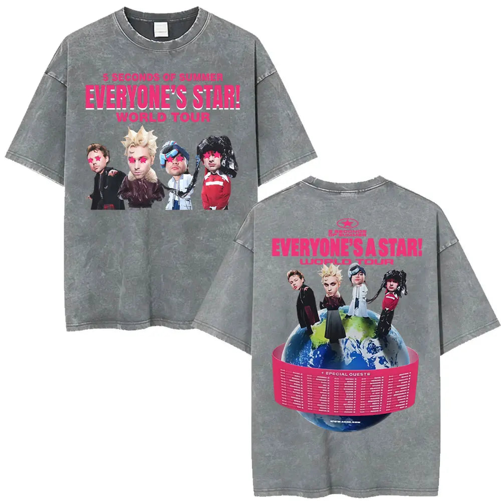 5 Seconds of Summer Everyone's a Star Graphic Vintage-Wash T-Shirt