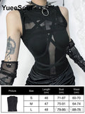 Black Mesh Sleeveless Corset Top