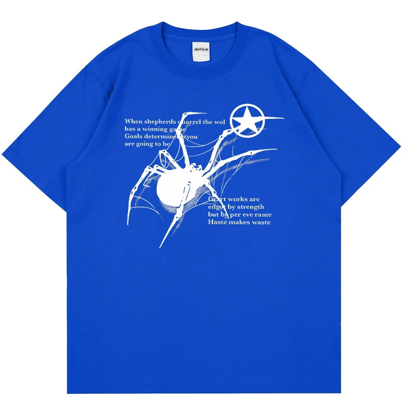 Spider Graphic Oversized Cotton T-Shirt