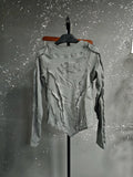 Men's Distressed Long-Sleeve Crew-Neck Top