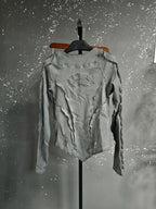 Men's Distressed Long-Sleeve Crew-Neck Top
