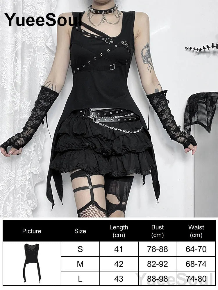 Black Gothic Sleeveless Camisole Top