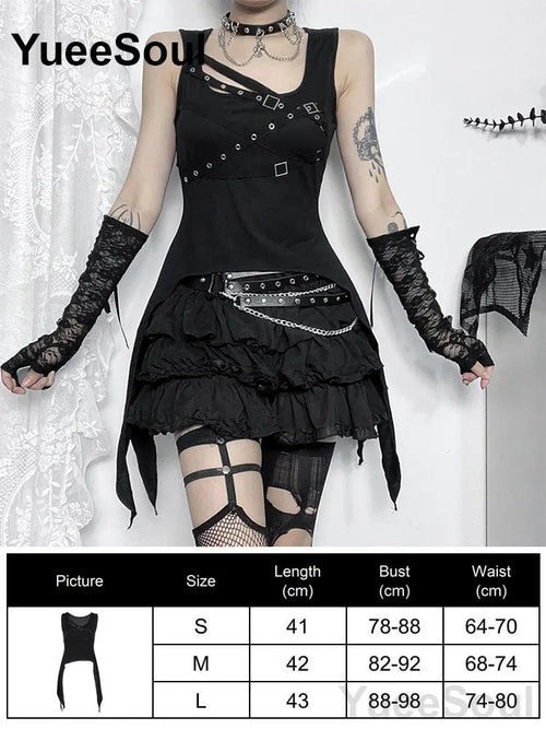 Black Gothic Sleeveless Camisole Top