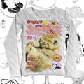 White Cat Graphic Long-Sleeve T-Shirt