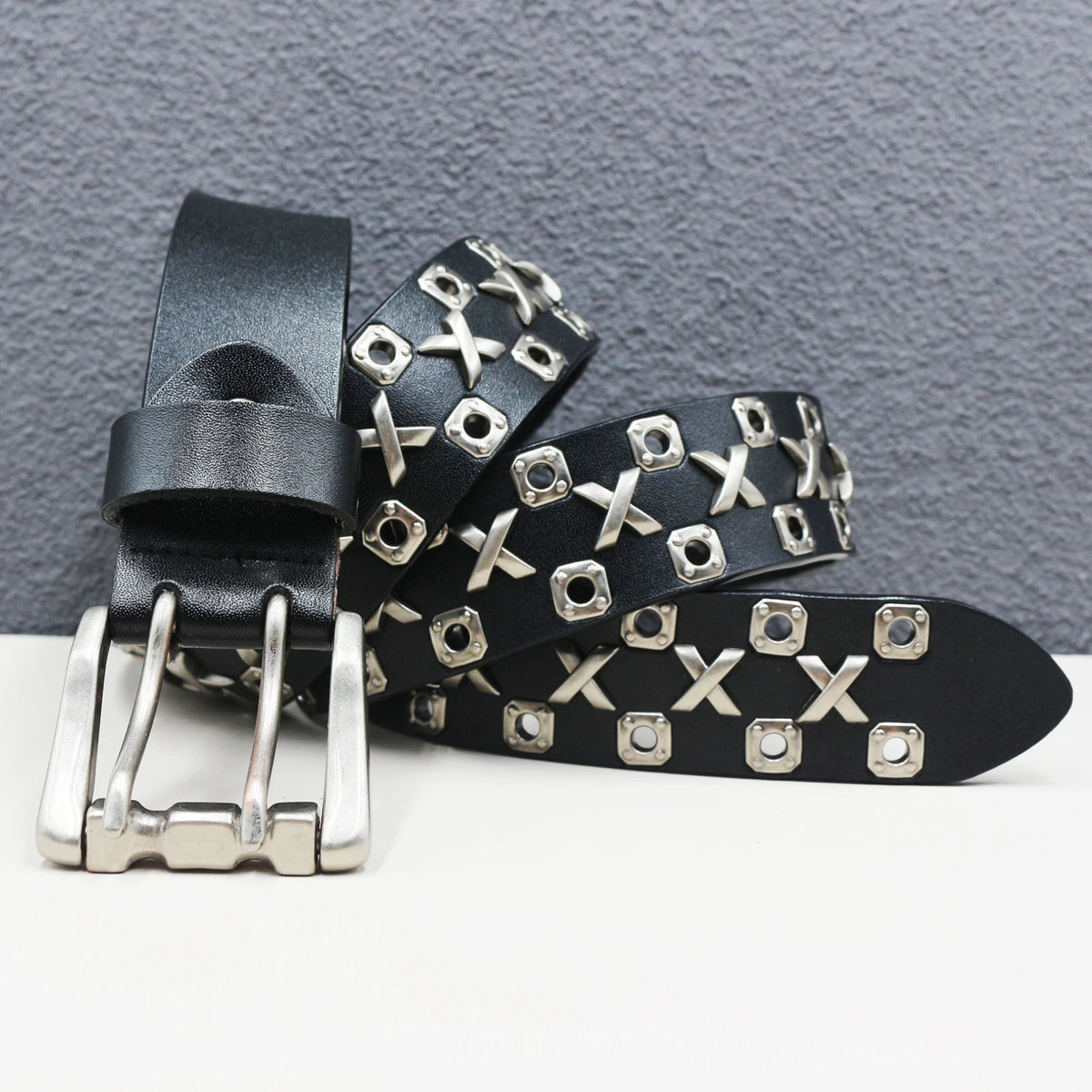 Punk Studded Leather Belt