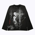 Women's Black Graphic Long-Sleeve T-Shirt