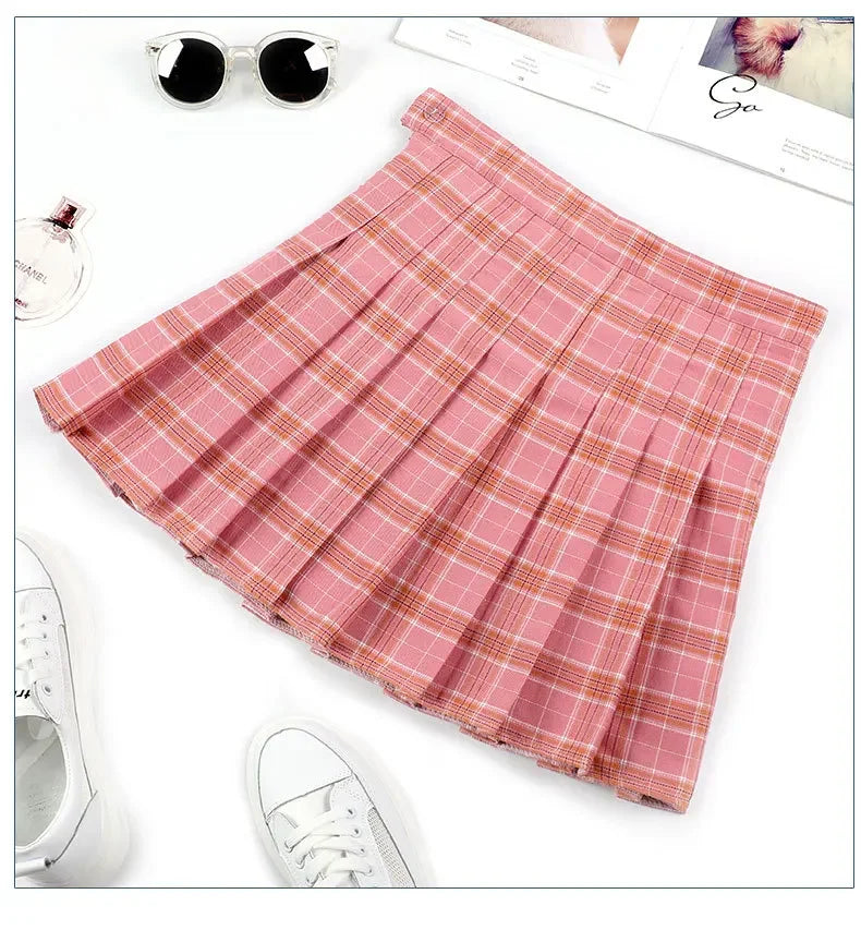 Women's Plaid Pleated Mini Skirt