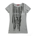 Gray Striped Graphic Short-Sleeve T-Shirt