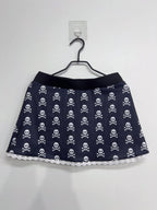 Women's Skull Print Mini Skirt with Lace Trim