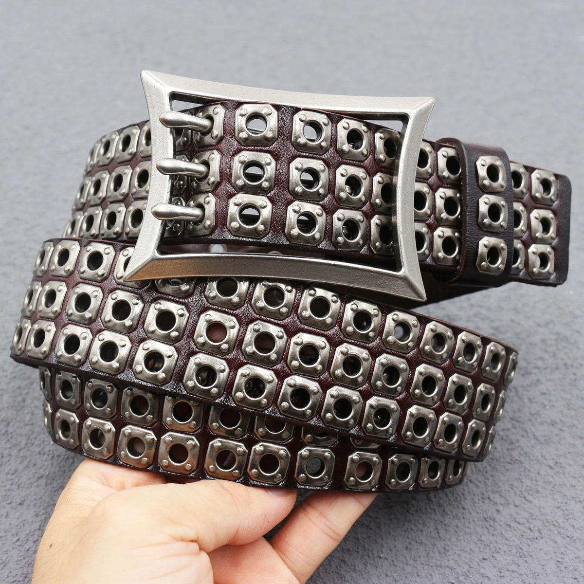Punk Studded Leather Belt