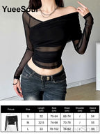 Women's Black Lace-Panel Long-Sleeve Top